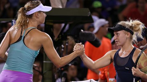 Maria Sharapova, left, suffered her earliest exit at the prestigious Miami Open in 12 years. 