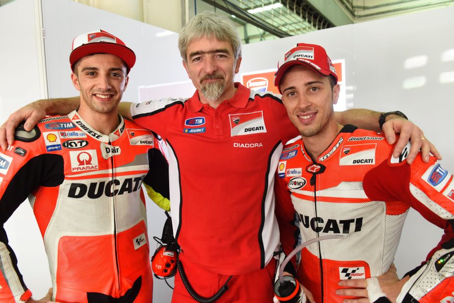Ducati Team Principal Gigi Dall'Igna (center), led the team's turnaround with the help of Open Class benefits -- allowing teams more choice of fuel, engines and tires.
