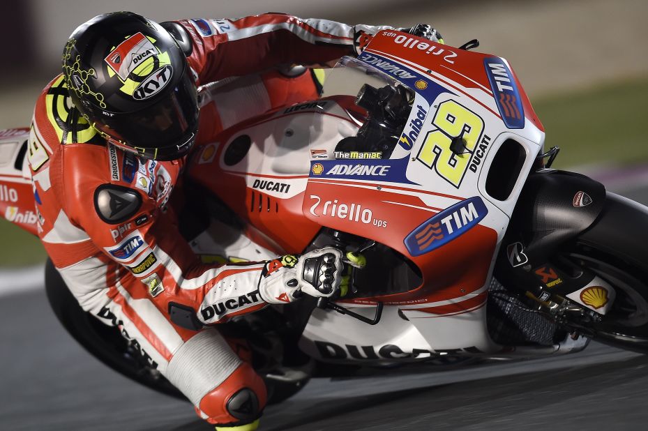Andrea Iannone is a new racer for Ducati and reportedly likes racing at night -- Qatar's MotoGP will be held in the evening due to scorching daytime temperatures.