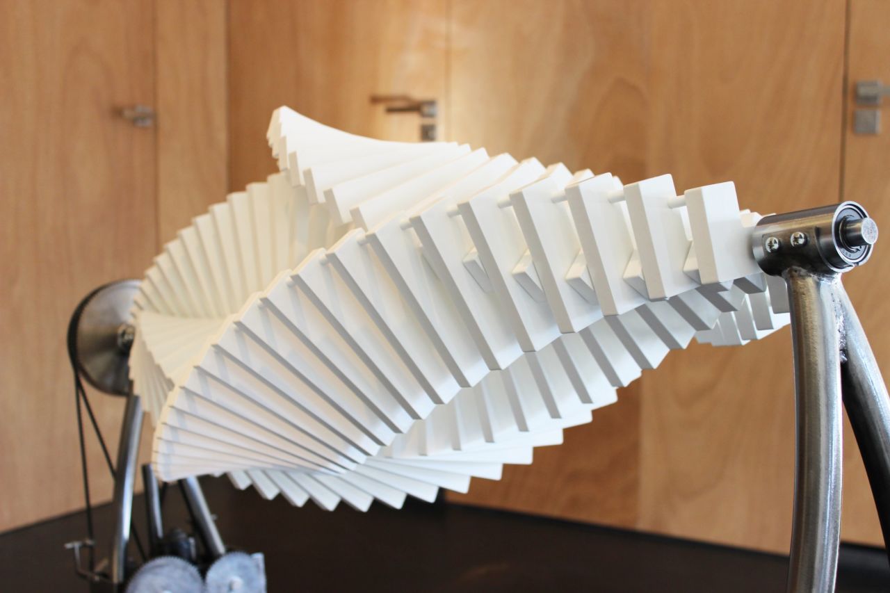"The way our brain reacts when we look at patterns or repetitive shapes is very interesting," says the Netherlands-based artist, "especially when they move and change shape and position slowly."