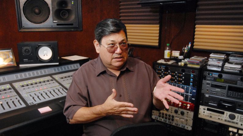 Selena's father, Abraham Quintanilla, taught his children how to sing and play Tejano music. He was also their band manager. He's shown in 2011 at the Corpus Christi studio where she made her last recording.