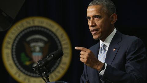 Caption:WASHINGTON, DC - MARCH 25: U.S. President Barack Obama speaks during an event marking the 5th anniversay of the Affordable Care Act March 25, 2015 at the South Court Auditorium of Eisenhower Executive Office Building in Washington, DC. President Obama spoke on the benefits of the legislation. (Photo by Alex Wong/Getty Images)