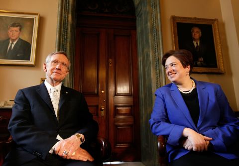 U.S. Supreme Court nominee and Solicitor General Elena Kagan meets with Reid as she visits members of the Senate on Capitol Hill on May 12, 2010.