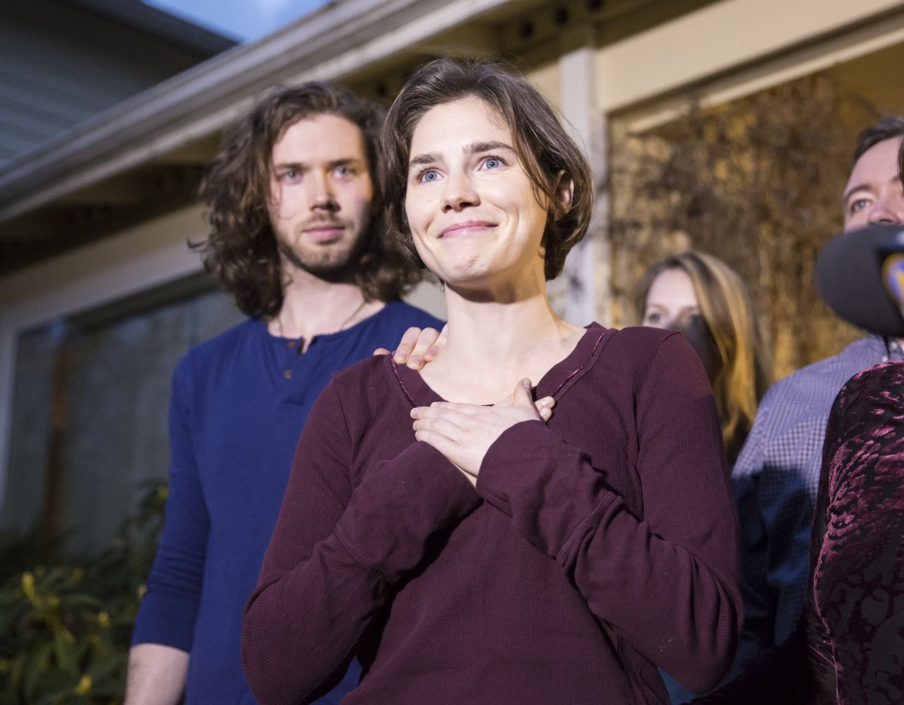 Amanda Knox at her parents' home in Seattle, Washington, on March 27, 2015. Knox and Raffaele Sollecito (not pictured) were acquitted by Italy's highest court in the murder of British student Meredith Kercher. 