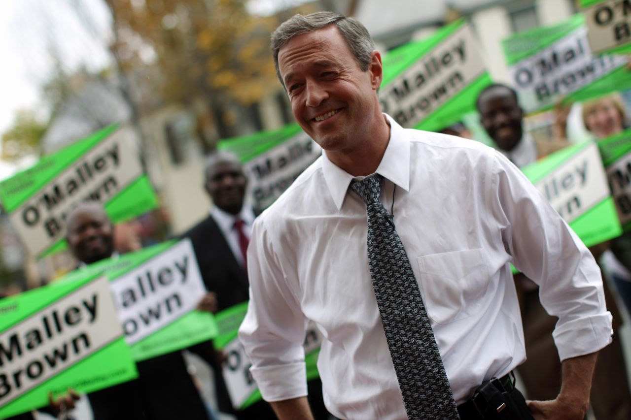 O'Malley campaigns for reelection on October 27, 2010, in Frederick, Maryland.