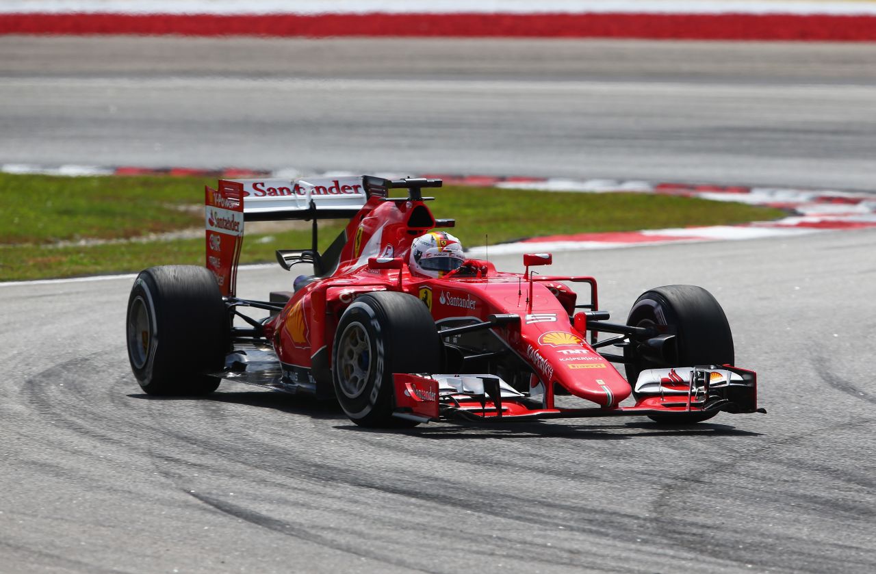 Vettel drove a superb race for Ferrari to secure his first victory for his new team.