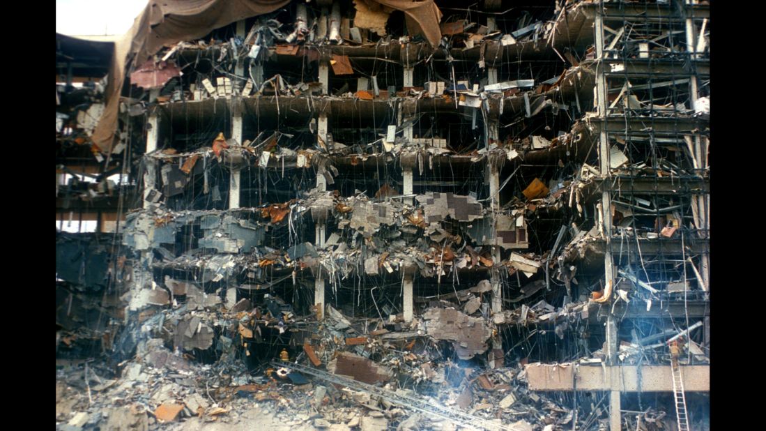 The Federal Building following the blast.