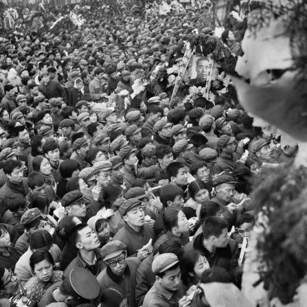 Wang has also covered most major news events in China of the past four decades. Here, people gather in Tiananmen Square in Beijing in an unprompted outpouring of grief for late Premier Zhou Enlai in 1976. He took the photos secretly and they weren't published until the 1980s. 