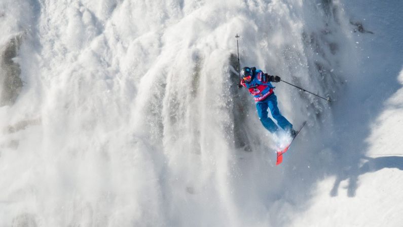 Italian skier Silvia Moser takes part in the Xtreme Verbier, the last stage of the Freeride World Tour, on Saturday, March 28. She finished second in the event, which was held in Verbier, Switzerland.
