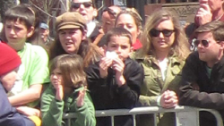 A closer view of 8-year-old Martin Richard in the crowd prior to the bombing.