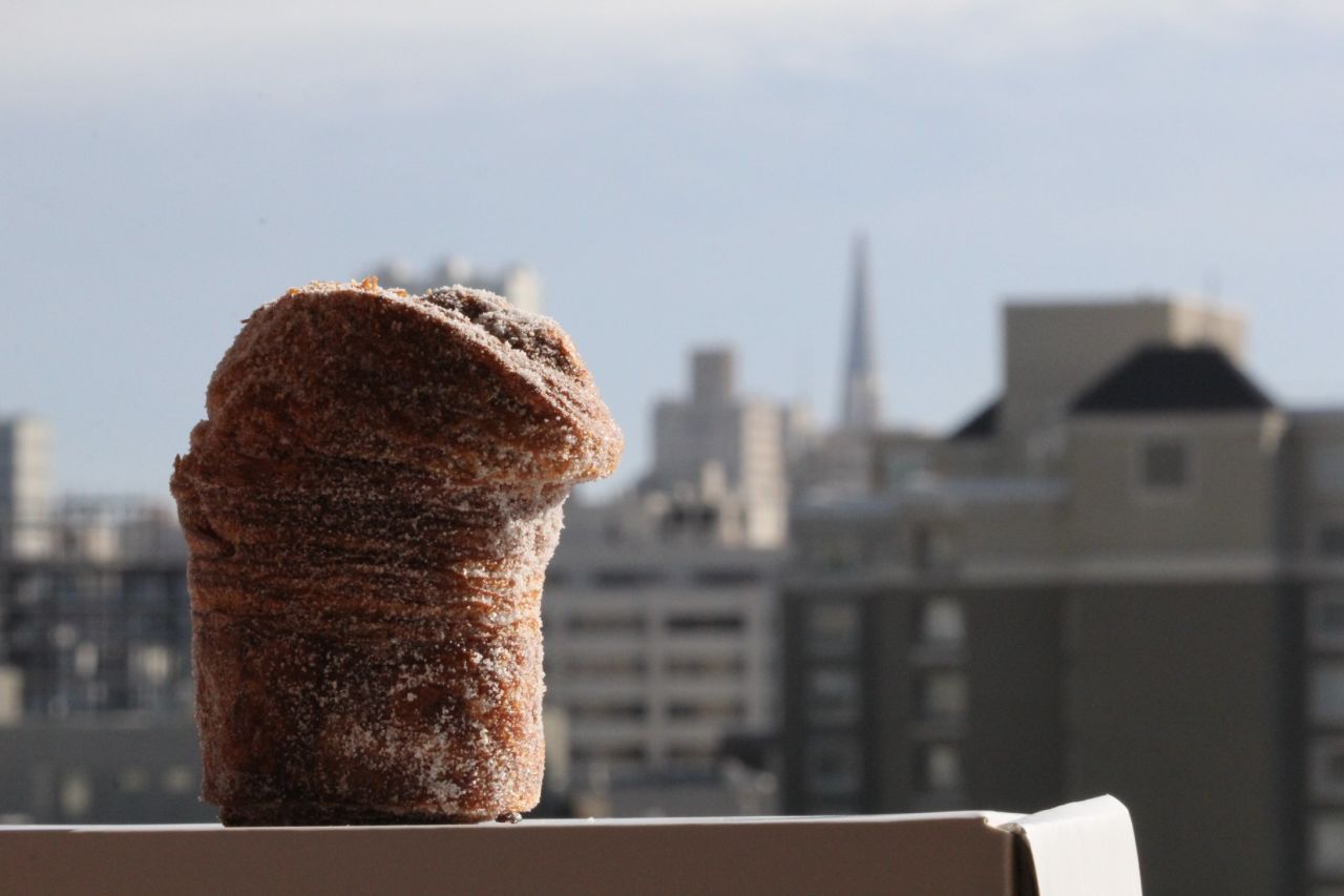 San Francisco icons: Cruffin and Transamerica Pyramid Center.