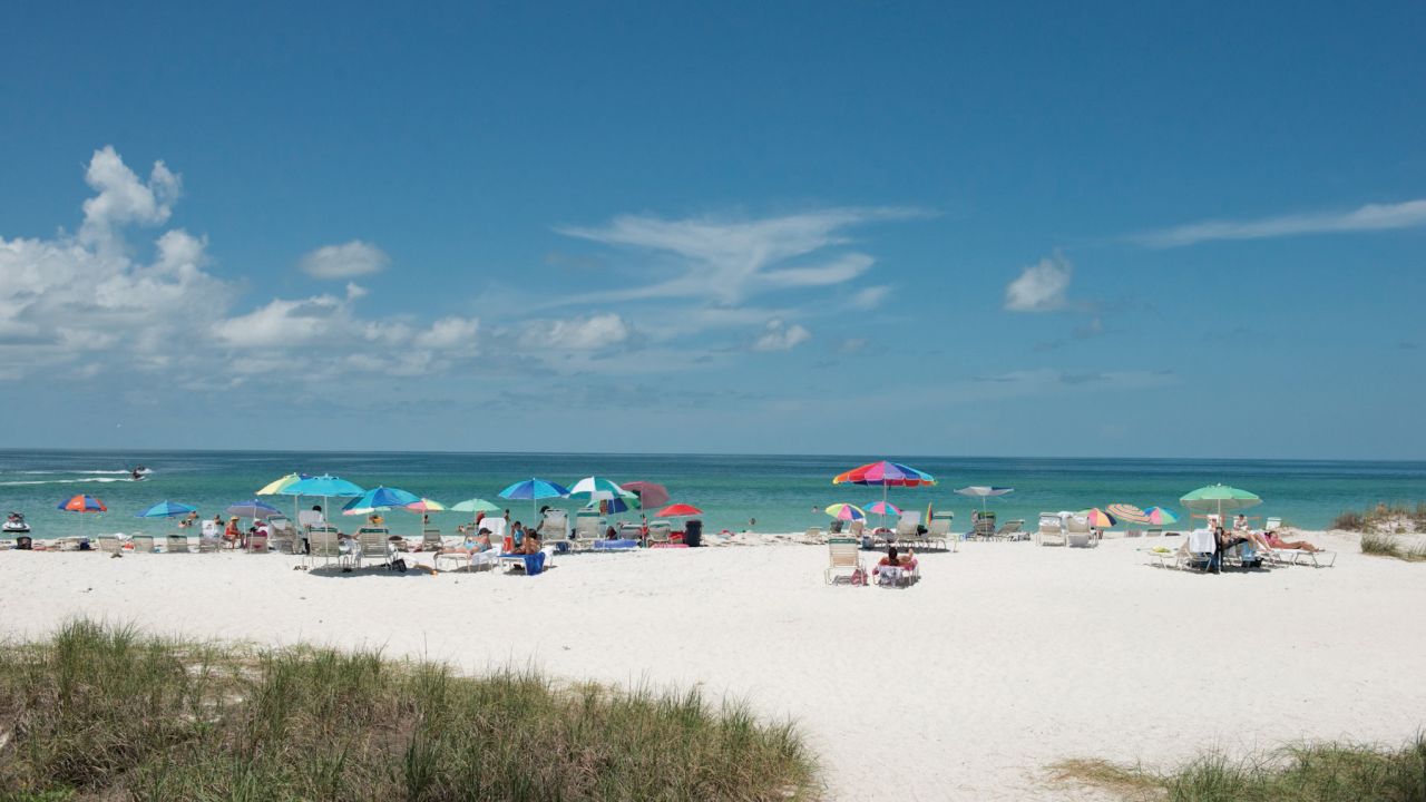 <strong>Manatee County Beach, Florida.</strong> A trolley stops at this beach, located on Holmes Beach, in the center of Anna Maria Island. There's a playground in addition to the expected family-friendly showers, parking and picnic facilities. 