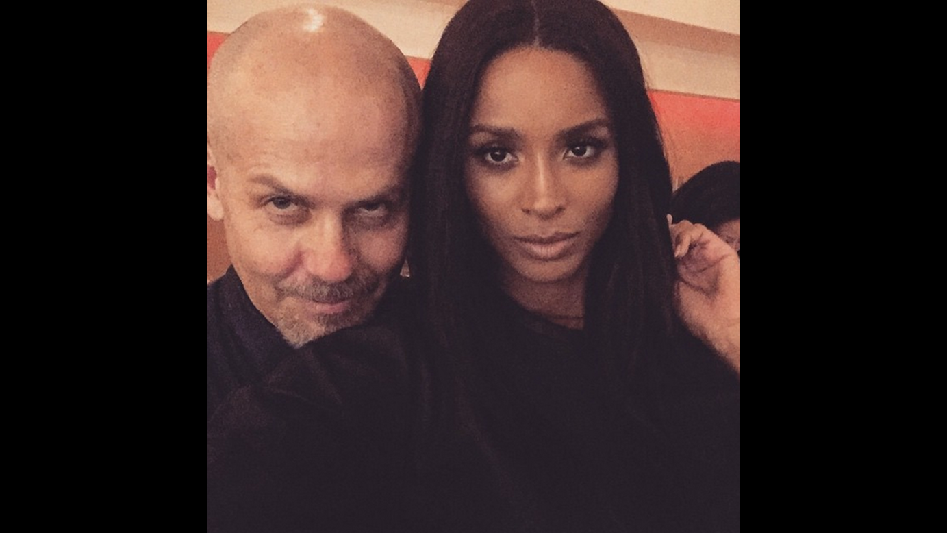"Perfect Way To End My Day. With #Family," <a href="https://instagram.com/p/04GjLgyHmb/?taken-by=ciara" target="_blank" target="_blank">said singer Ciara</a> in this selfie she took with fashion designer Italo Zucchelli on Monday, March 30. 
