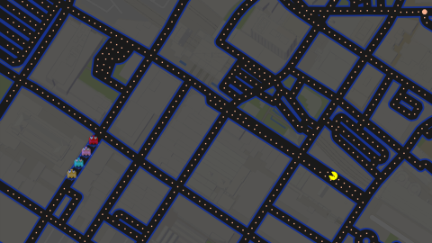 <a href="https://www.google.com/maps" target="_blank" target="_blank">Google Maps</a> added a button that let users turn city maps into playable Pac-Man mazes. 