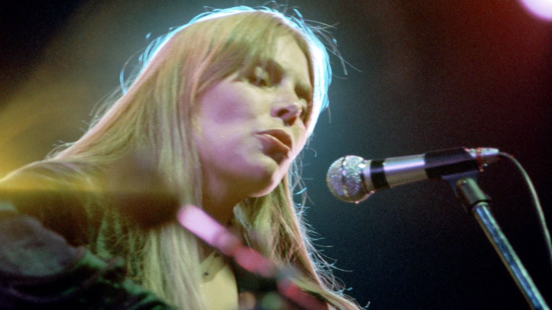 The Canadian singer performs in an undated photograph. She was inducted into the <a href="https://rockhall.com/inductees/joni-mitchell/" target="_blank" target="_blank">Rock and Roll Hall of Fame</a> in 1997.