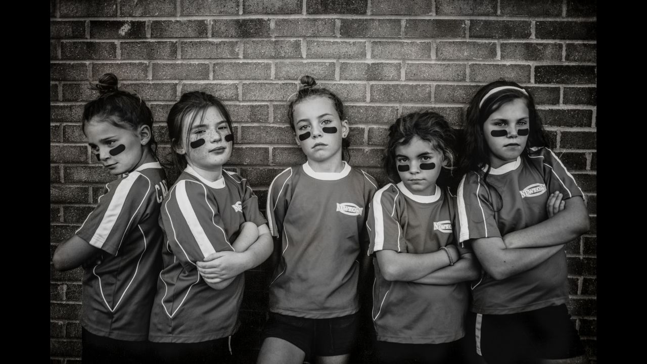 Parker coaches her daughters' soccer teams. When she asked some players to show their toughest faces, they didn't have to think about it. They were ready.