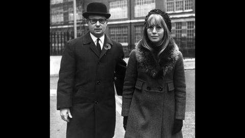 Cynthia Lennon is seen in November 1968 outside the Royal Courts of Justice in London, where she was starting divorce proceedings against her husband.