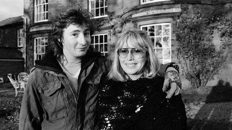Julian Lennon poses with his mother at their home in North Wales circa 1980.