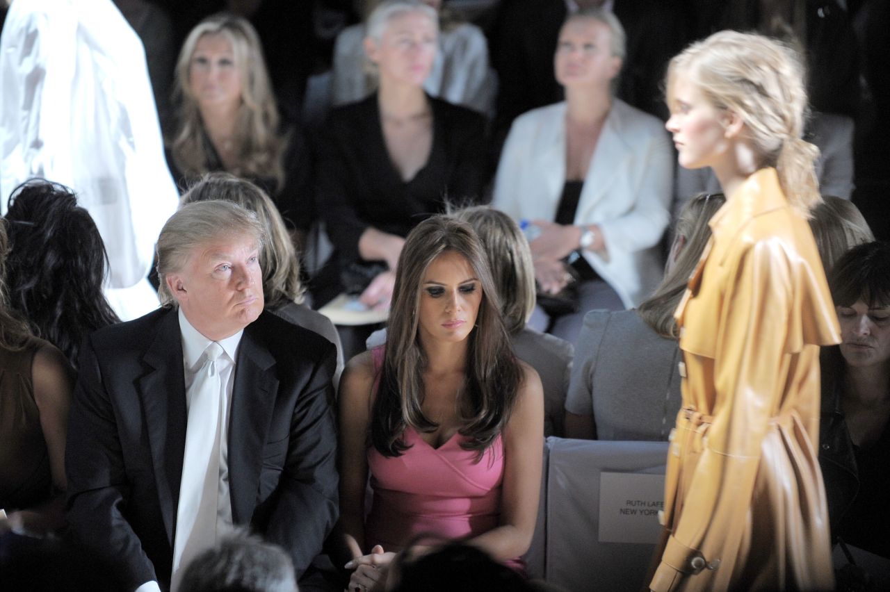 Trump and his wife, Melania, attend the Michael Kors Spring 2011 fashion show during Mercedes-Benz Fashion Week at The Theater at Lincoln Center on September 15, 2010, in New York City.