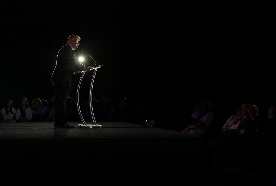 As chairman and president of the Trump Organization and the founder of Trump Entertainment Resorts, Trump speaks during day two of the Republican Leadership Conference on May 30, 2014, in New Orleans.