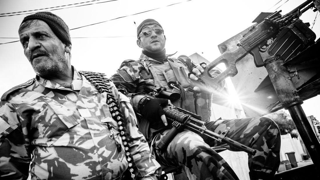 Members of the Assyrian Christian militia Dwekh Nawsha man a machine gun in Dohuk, Iraq in March 2015. Assyrians belong to the rapidly dwindling Christian population of Iraq, which has been targeted by ISIS.