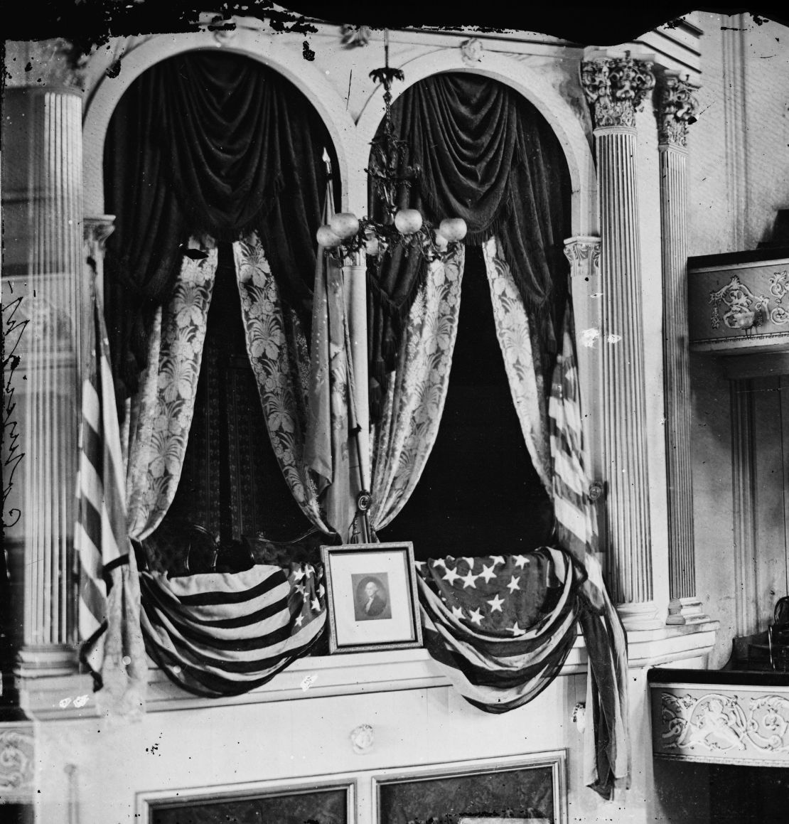 President Lincoln was shot in April 1865 while sitting in the State Box at Ford's Theatre in Washington.
