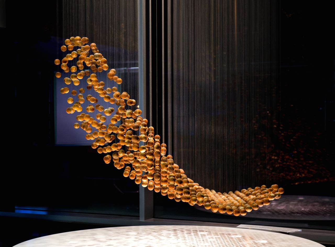 NYC design studio <a href="http://www.hypersonic.cc/" target="_blank" target="_blank">Hypersonic</a> have created "Breaking Wave," a kinetic sculpture that's supposed to show how medical researchers extract ordered meaning from the blur of data their experiments produce.