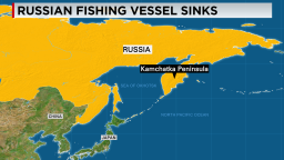 A Russian fishing vessel sank off the Kamchatka Peninsula