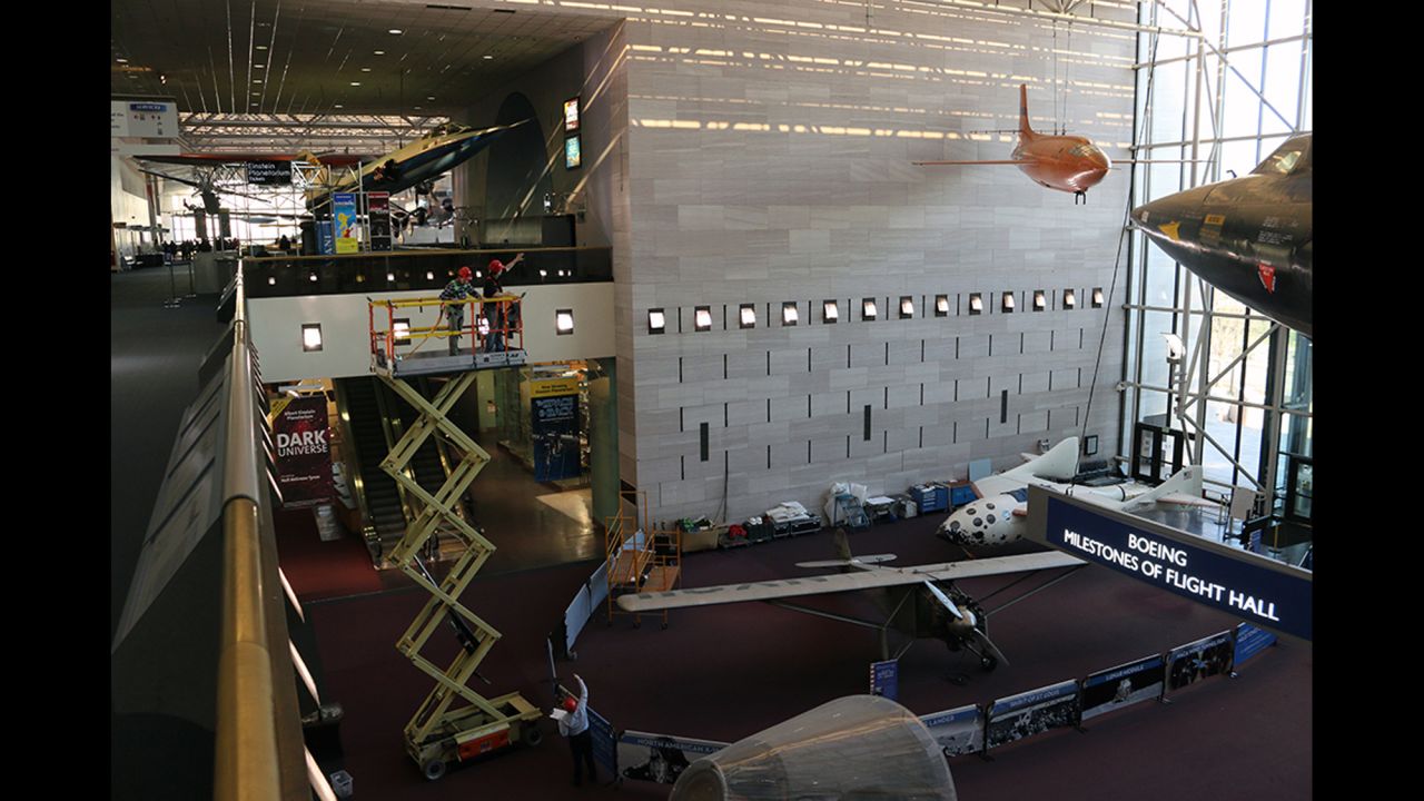 <a href="http://blog.nasm.si.edu/behind-the-scenes/wonder-womans-invisible-jet/" target="_blank" target="_blank">The Smithsonian's National Air and Space Museum</a> moved the Spirit of St. Louis and SpaceShipOne to display Wonder Woman's invisible plane in the museum's Boeing Milestones of Flight Hall.