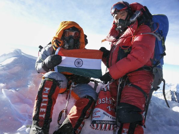 <strong>2014: Youngest woman to reach the summit -- </strong>The daughter of Indian farmers, 13-year-old Malavath Poorna (L) became the <a href="index.php?page=&url=https%3A%2F%2Fwww.outdoorjournal.com%2Fnews-2%2F13-indian-girl-youngest-summit-everest-malavath-purna%2F" target="_blank" target="_blank">youngest girl to climb Everest</a> in 2014.