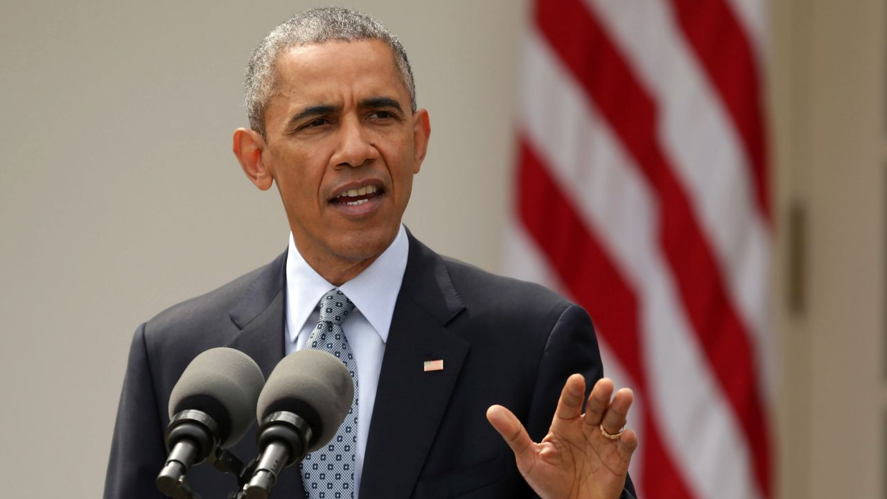 WASHINGTON, DC - APRIL 02:  U.S. President Barack Obama delivers remarks about the agreement reached with Iran about a peaceful nuclear program in the Rose Garden at the White House April 2, 2015 in Washington, DC. The so-called P5+1 nations reached an agreement for an Iranian nuclear program and a process to lift sanctions against Iran after talks in Switzerland.  (Photo by Chip Somodevilla/Getty Images)