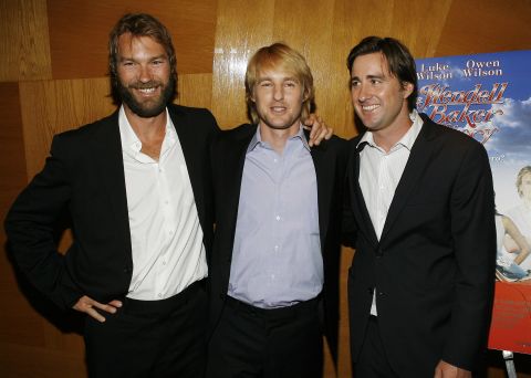 Andrew Wilson, left, poses with his brothers, actors Owen, center, and Luke, at the premiere of the "The Wendell Baker Story." Andrew and Luke co-directed the film, which also starred Owen. Owen and Luke have appeared in several films together, including "Bottle Rocket" and "The Royal Tenenbaums."