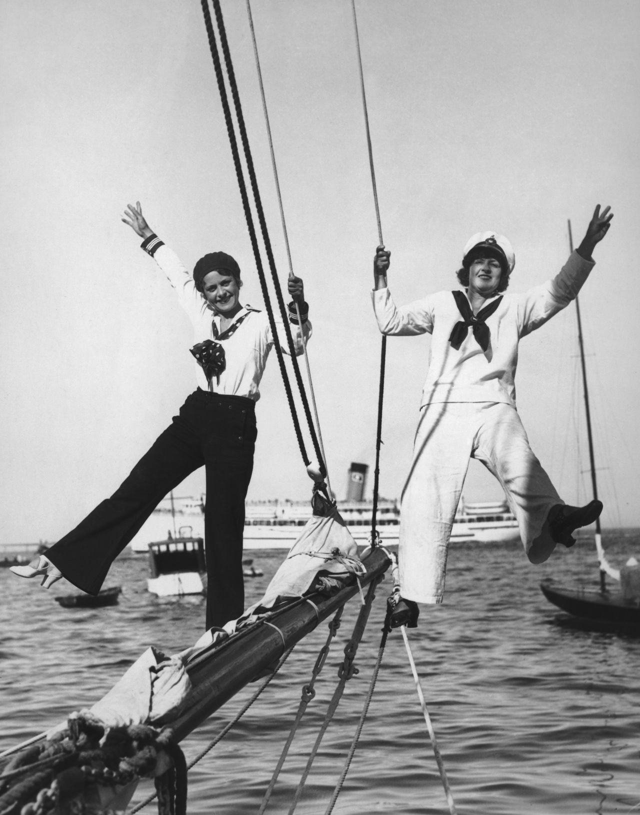 "The sailor suit becomes this really playful item -- the collar especially. And that's why it's so enduring," said Butchart.<br />"It has links to innocence of childhood."<br />There is certainly a playful spirit to these two women, posing on the bow of a boat in 1925.