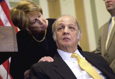 James Brady, alongside his wife Sarah, speaks in 2011 about new legislation curbing gun violence. He was a former White House press secretary who became a prominent gun-control advocate after he was wounded in the 1981 attempt on President Ronald Reagan's life. He died in August at the age of 73.