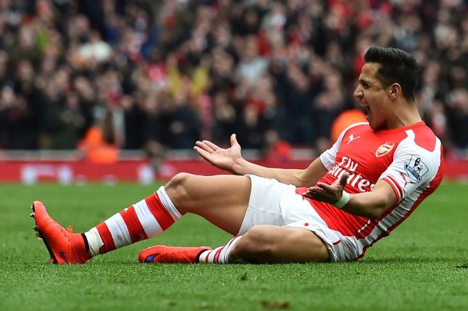 And Alexis Sanchez made it three just before half time.
