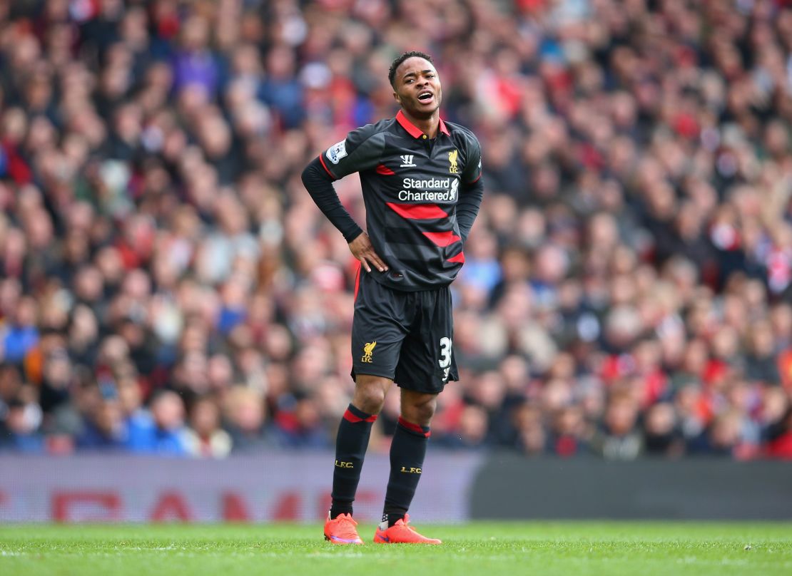 Liverpool's Raheem Sterling cuts a frustrated figure in his side's matchup with Arsenal.