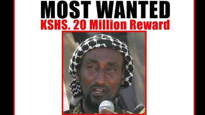 Mohamed Mohamud is seen in a wanted poster distributed by the Kenya Interior Ministry.