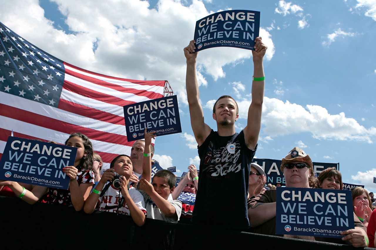 Obama's camp also used "Change We Can Believe In" during the 2008 campaign.