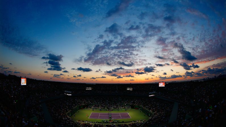 A wide view of the Miami Open match between Novak Djokovic and David Ferrer on Thursday, April 2. <a  target="_blank">See 38 amazing sports photos from last week</a>