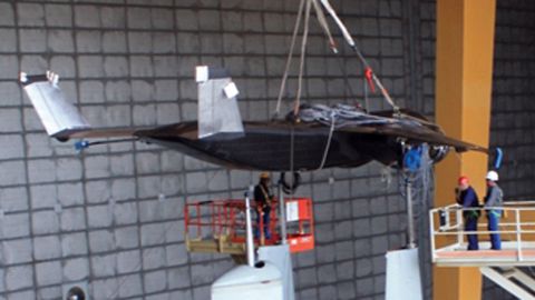 In 2011, the Air Force tested this 23% scale model of a proposed short takeoff and landing aircraft called Speed Agile at a facility in Ohio.