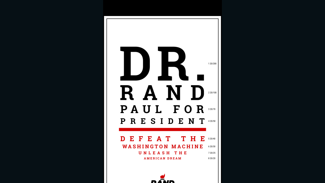 A poster from the Rand Paul for President campaign.