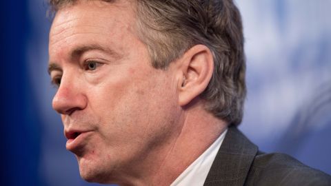 US Republican Senator from Kentucky Rand Paul addresses the 2015 Conservative Policy Summit at the Heritage Foundation in Washington on January 13, 2015. Paul is a possible presidential candidate in next year's election. AFP PHOTO/NICHOLAS KAMM (Photo credit should read NICHOLAS KAMM/AFP/Getty Images)