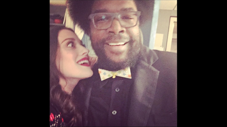 "Finally I get to creep all over @questlove and CRUSH IT at charades," <a href="https://instagram.com/p/1JkxoFiNPm/?taken-by=katdenningsss" target="_blank" target="_blank">actress Kat Dennings said </a>on Monday, April 6. Dennings was a guest on "The Tonight Show," where Questlove and the Roots perform every night.