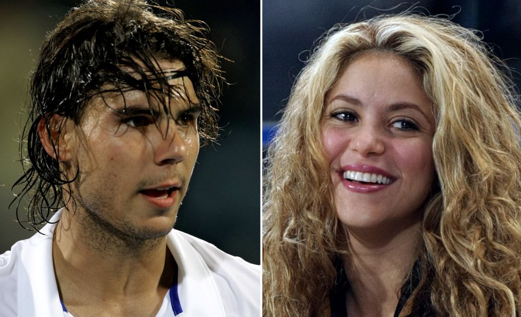 Fourteen-time grand slam winner Rafael Nadal partnered up with Colombian pop idol Shakira in 2010 to promote her single "Gypsy," starring in her steamy music video and sparking rumors that they were seeing each other. A few weeks later Shakira started seeing her husband to be, Spanish international footballer Gerard Pique.