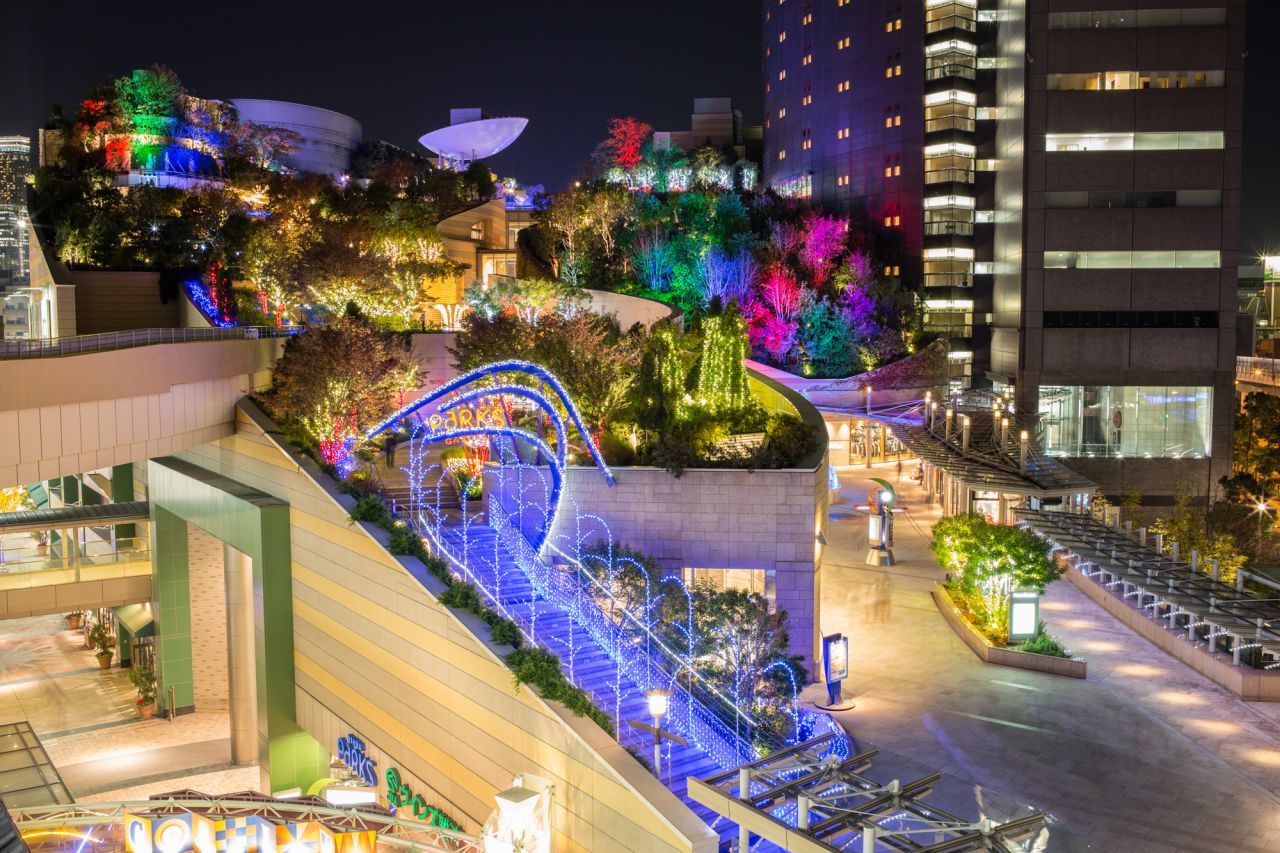 Namba Parks is a multi-storey pasture that camouflages a hoard of glittering boutiques. 