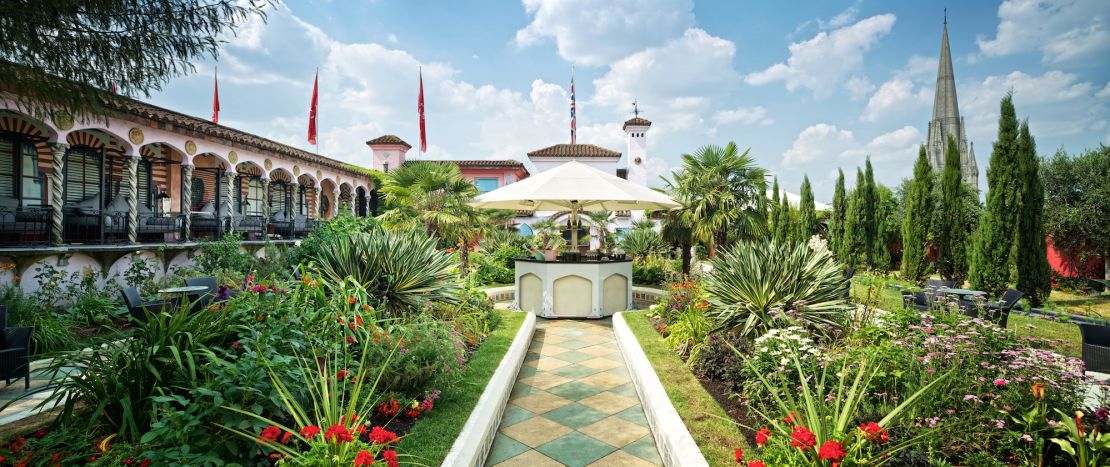 The Spanish garden is one of three themed areas on the London rooftop. 