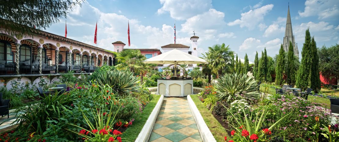 The Spanish garden is one of three themed areas on the London rooftop.