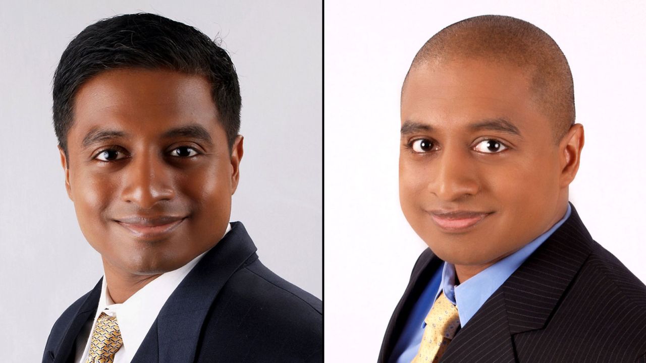 Vijay Chokal-Ingam says he changed his look to appear black, right, when he applied to medical school.