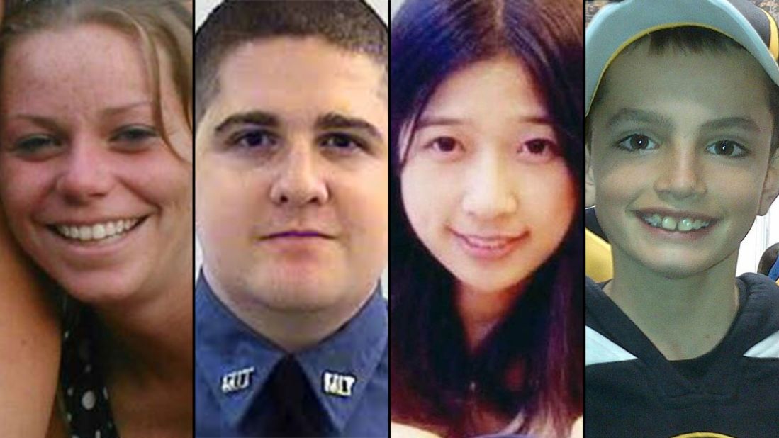 Three people were killed when two homemade explosives went off at the Boston Marathon on April 15, 2013, and a campus police officer at the Massachusetts Institute of Technology was fatally shot in the manhunt that followed. From left, the victims were Krystle Campbell, Sean Collier, Lingzi Lu and Martin Richard. Click through the gallery to see how the victims were honored and remembered in the weeks after the terror attack.