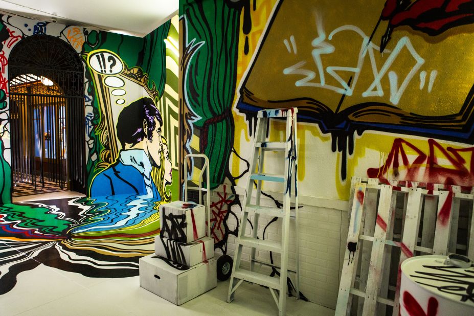 London graffiti artist Cept painted the final room of the exhibition, which Dumas says represents the future of flânerie.
